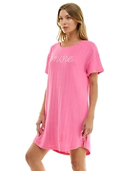 Roudelain Women's 34" Crew Neck Sleep Tee with Side Slits