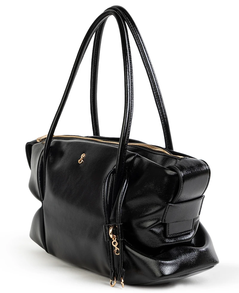 Sam and Libby Onyx Belted Satchel Bag