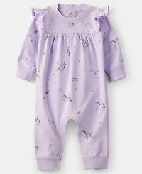 Carter's Baby Girls Unicorn Print Long-Sleeve Jumpsuit