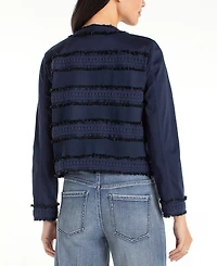 Liverpool Los Angeles Petite Collarless Fray and Lace Jacket