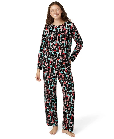 Hue Women's Waffle Fleece Pajama Set