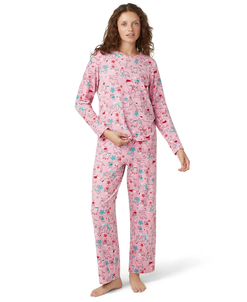 Hue Women's Waffle Fleece Pajama Set