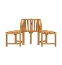 vidaXL Half Round Tree Bench 63" Solid Wood Eucalyptus