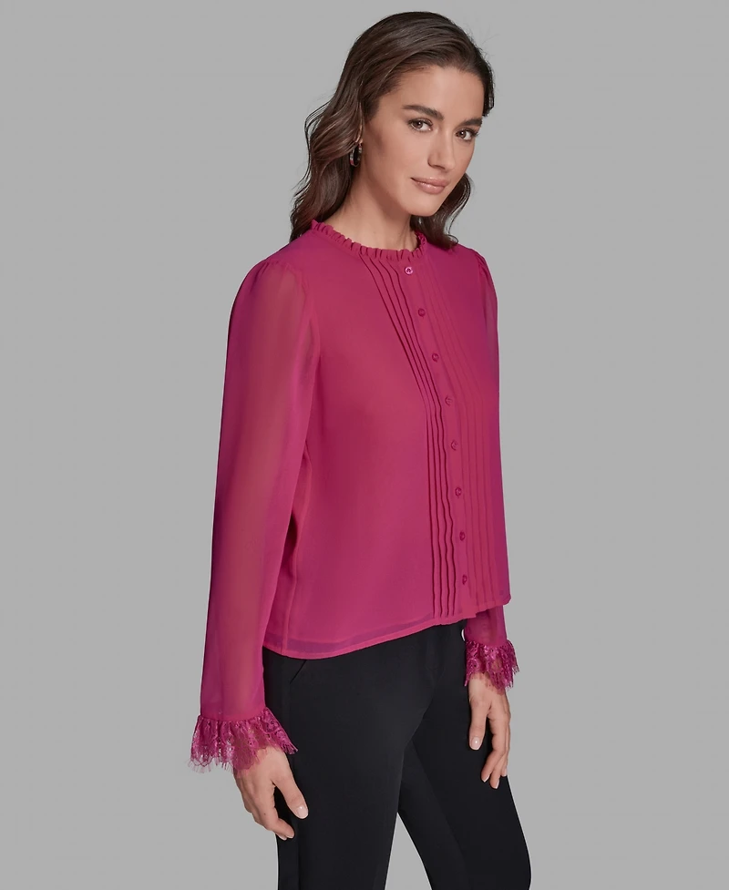 Bcbg Women's Pleated Button-Down Blouse