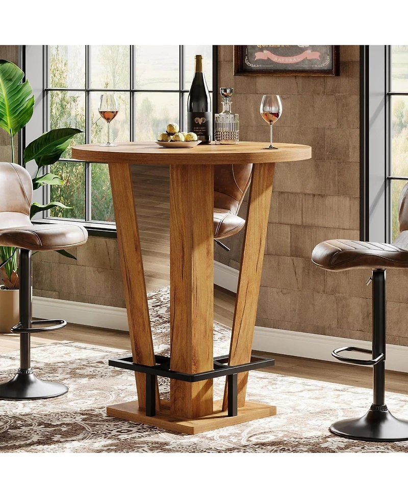 Tribesigns Round Bar Table, 39.4" H, for Small Spaces