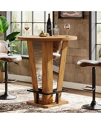 Tribesigns Round Bar Table, 39.4" H, for Small Spaces