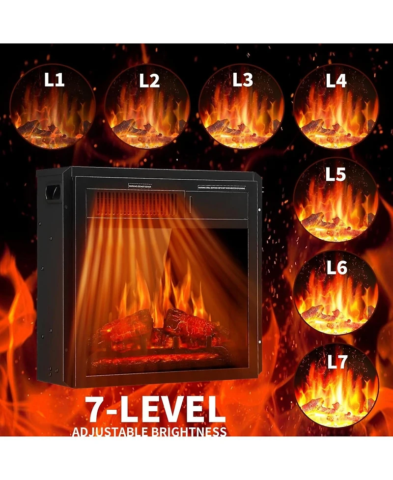 Cowsar Freestanding Electric Fireplace Heater with Remote & Led Flame
