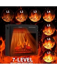 Cowsar Freestanding Electric Fireplace Heater with Remote & Led Flame