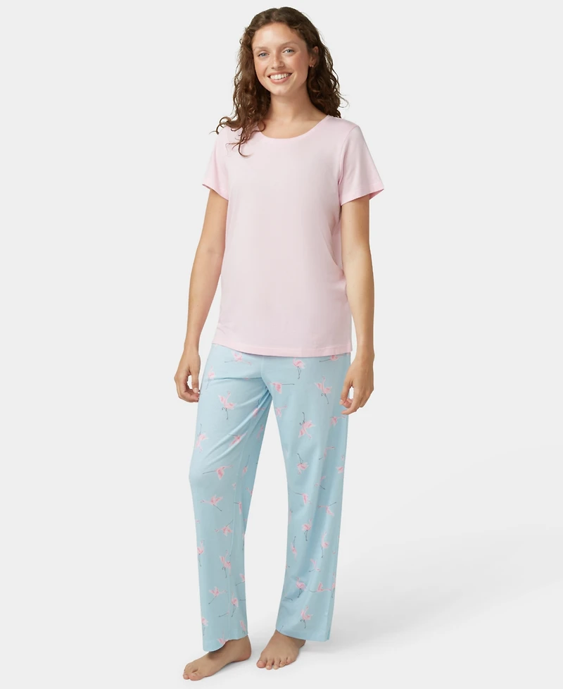 Hue Women's Solid Short-Sleeve Scoop-Neck Pajama T-Shirt
