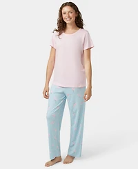 Hue Women's Solid Short-Sleeve Scoop-Neck Pajama T-Shirt