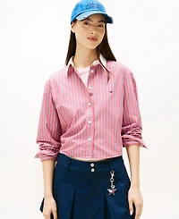 Tommy Jeans Women's Cropped Relaxed Stripe Shirt