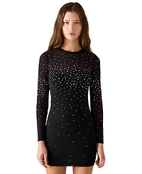 Steve Madden Women's Embellished Long-Sleeve Mini Dress