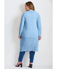 Avenue Women's Plus Raglan Sleeve Duster Cardigan