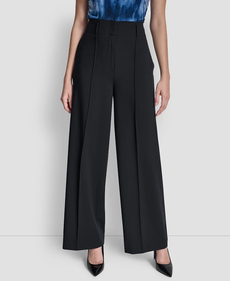 Dkny Women's Pintuck Wide Leg Pants