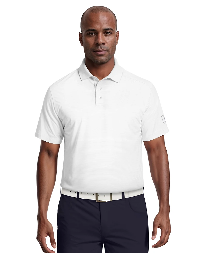 Pga Tour Men's Solid Cooling Texture Polo Shirt