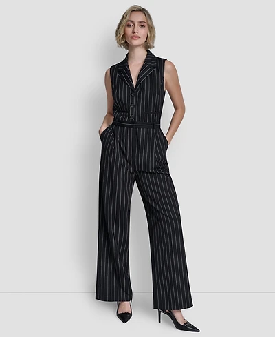 Dkny Women's Collared Wide Leg Jumpsuit