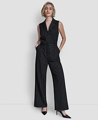 Dkny Women's Collared Wide Leg Jumpsuit