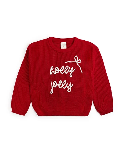 Sweet Wink Girls Holly Jolly Bow Christmas Knit Sweater