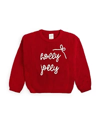 Sweet Wink Girls Holly Jolly Bow Christmas Knit Sweater