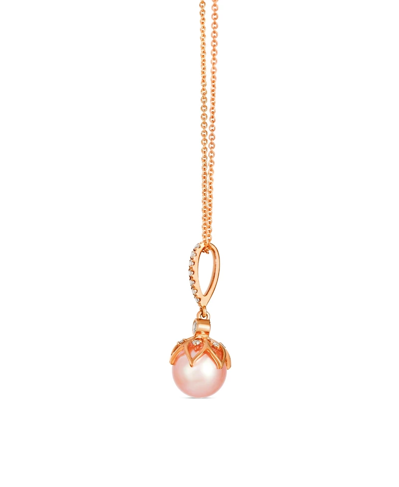 Le Vian Freshwater Pearl (8-9mm) & Nude Diamond (0.11 ct. t.w.) Pendant Necklace in 14k Strawberry Gold