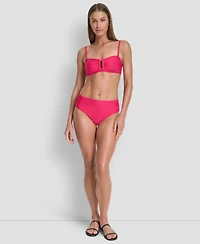 Dkny Women's Shirred U-Wire Bandeau Bikini Top