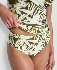 Dkny Women's O-Ring-Trim Crossover Ruched Tankini Top