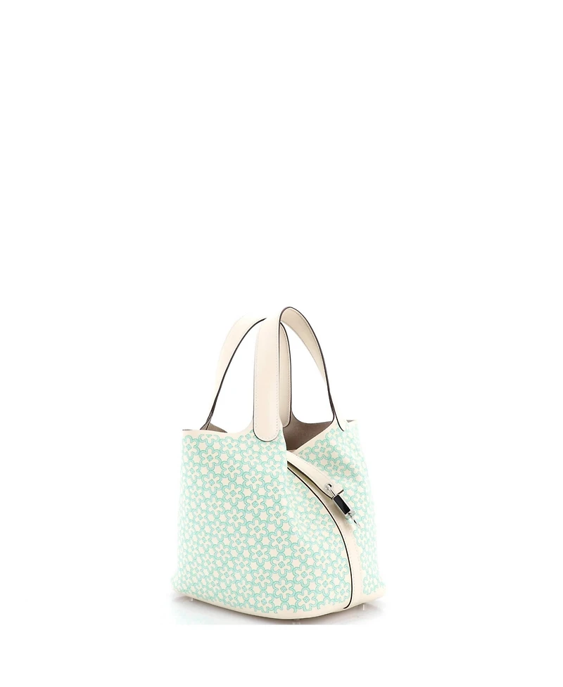 Pre-Owned Hermes Pm Picotin Lock Bag Lucky Daisy Printed Swift