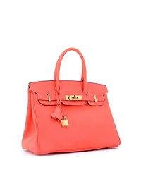 Pre-Owned HERMES Birkin 30 Handbag Red Epsom with Gold Hardware