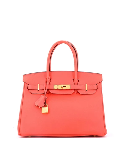 Pre-Owned HERMES Birkin 30 Handbag Red Epsom with Gold Hardware