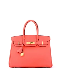 Pre-Owned HERMES Birkin 30 Handbag Red Epsom with Gold Hardware