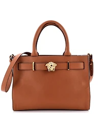 Pre-Owned Versace Large Palazzo Medusa Belted Convertible Tote Leather