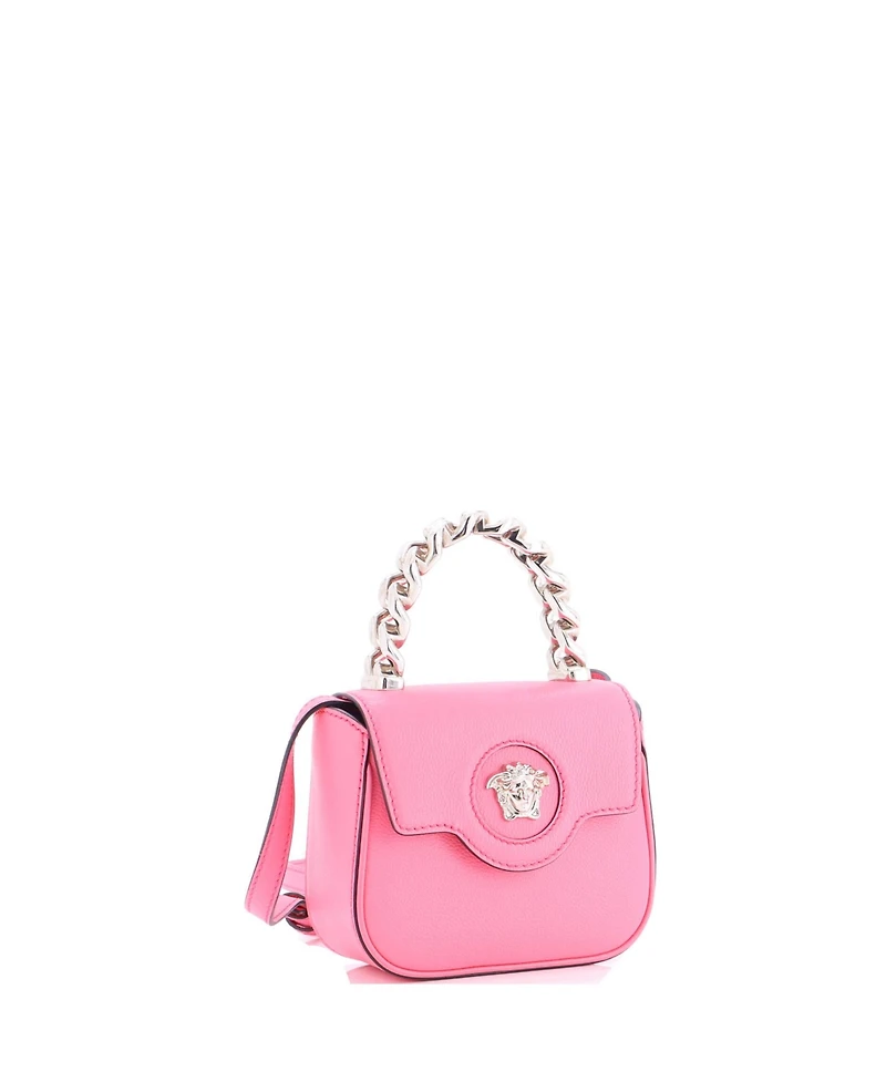 Pre-Owned Versace Small La Medusa Chain Top Handle Bag Leather