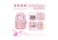 Batfox Clear Backpack for School Girls, Heavy Duty Tpu Transparent Backpack Stadium Events Approved, Clear Bookbag