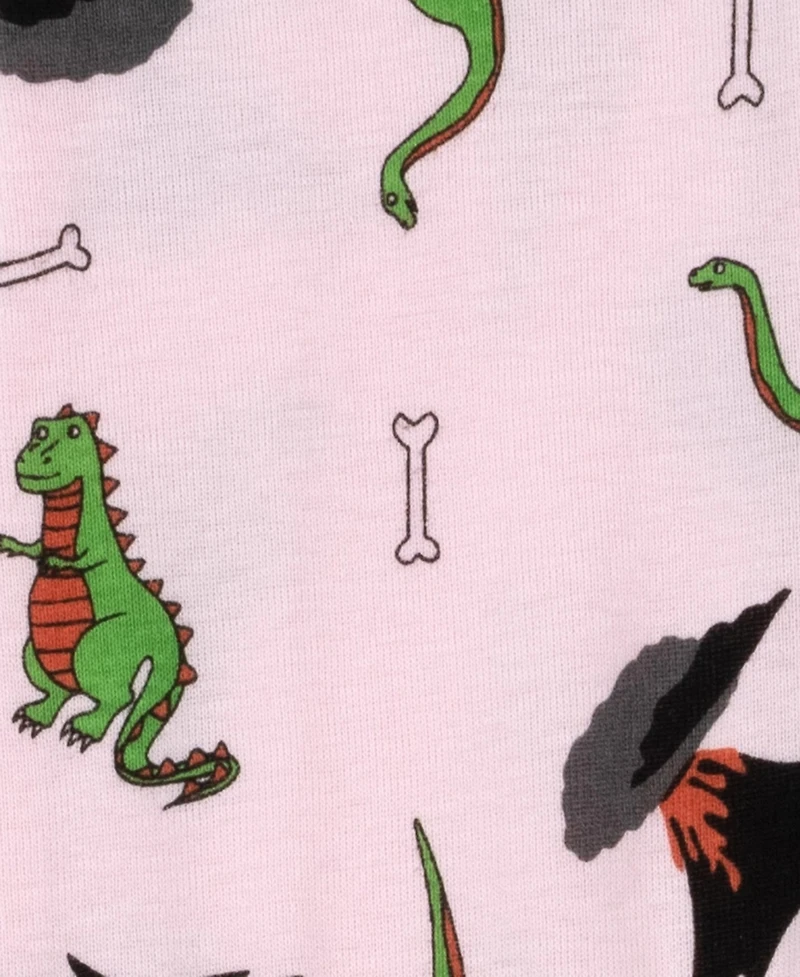 Leveret Dog Cotton Pajama Dinosaur Pink