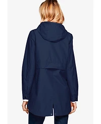 ellos Women's Snap-Front Hooded Raincoat