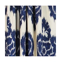 Rlf Home Flame Large Damask Flame Design Pair Of Lined Panels 3" Rod Pocket (Pair) 100" x 84" Navy Blue/Ivory
