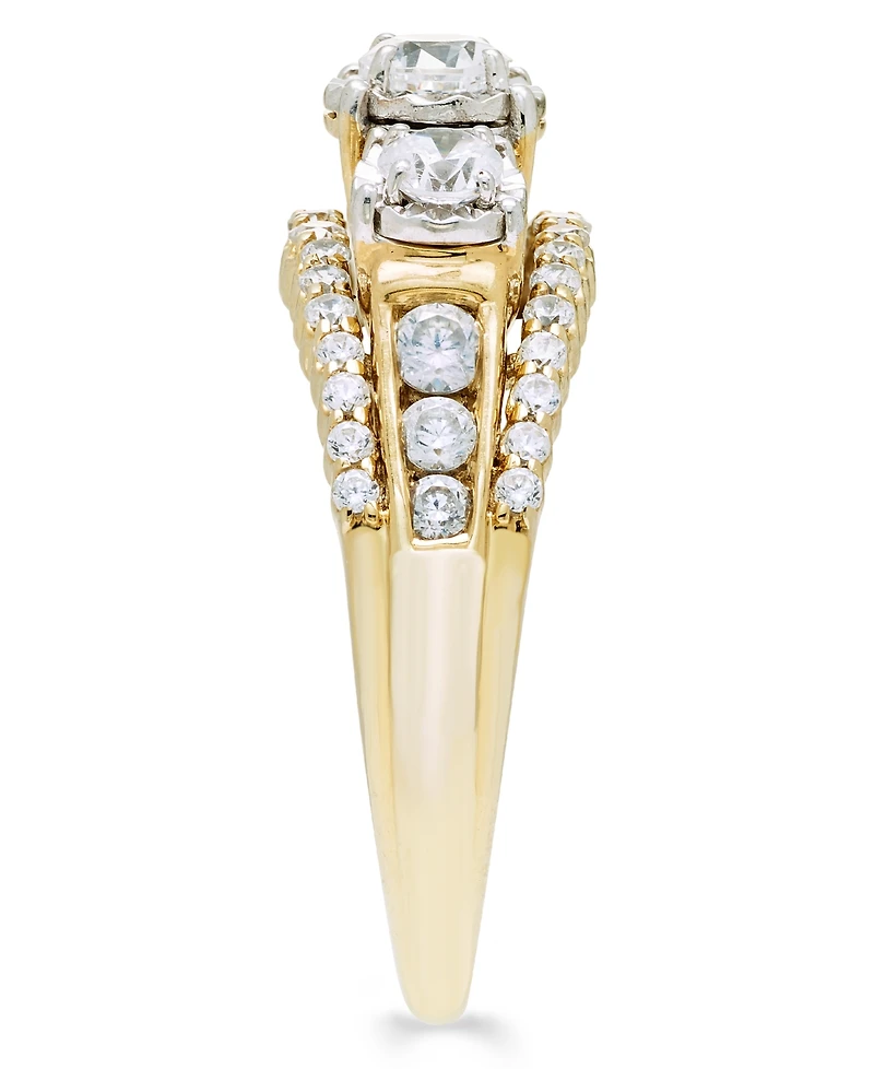 Macy's Diamond 3-Stone Ring (1 ct. t.w.) in 14k Yellow Gold