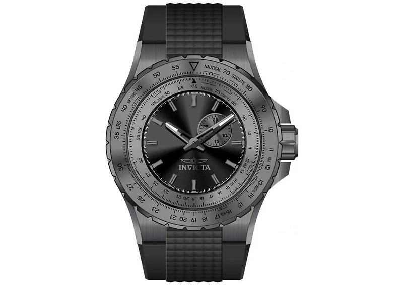 Invicta Men's 49728 Aviator Quartz VD72 Black Dial Watch