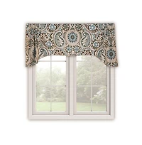 Ellis Curtain Paisley Prism Arch 3" Rod Pocket Valances for Windows 50" x 15" Latte