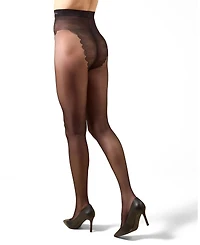 MeMoi Women's Crystal Sheer 12 Denier High-Cut Bikini Pantyhose
