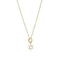 by Adina Eden Cubic Zirconia Triangle Star Of David Toggle Necklace