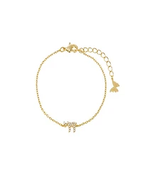 by Adina Eden Mini Pave Gold Plated Chain Charm Bracelet