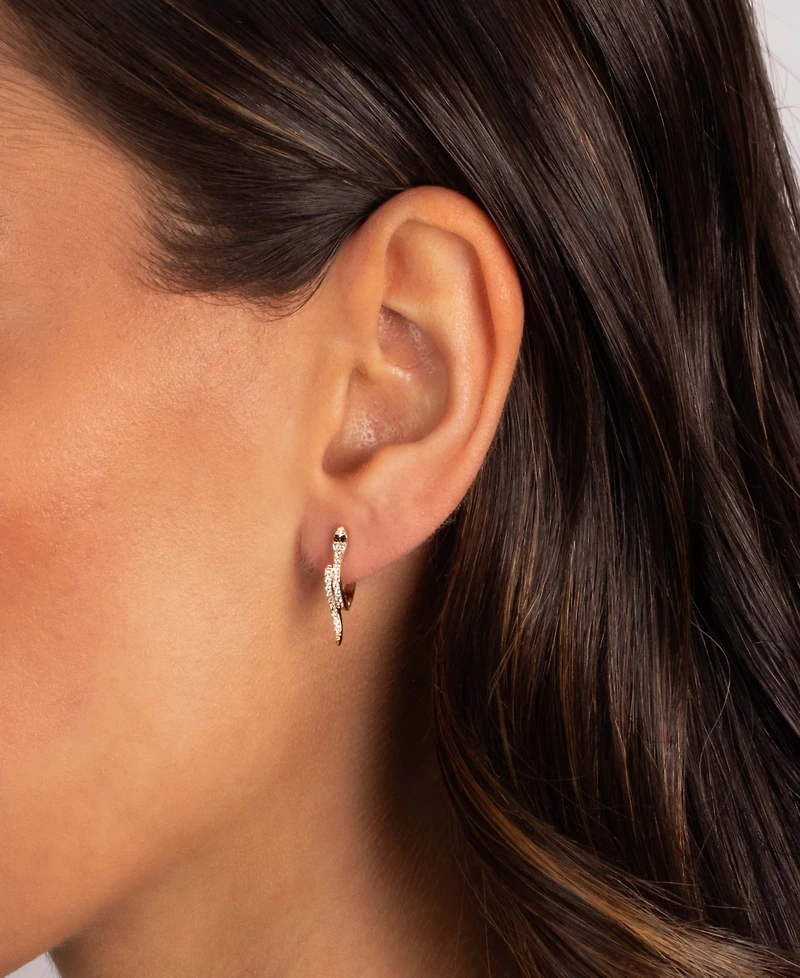 by Adina Eden Colored Gold Plated Eye Snake Huggie Earrings