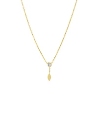 by Adina Eden Cubic Zirconia Bezel X Solid Marquise Drop Necklace
