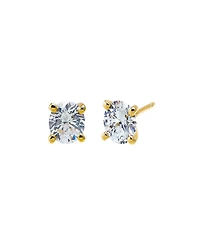 by Adina Eden Cubic Zirconia Gold Plated Solitaire Four Prong Stud Earrings