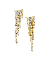 by Adina Eden Cubic Zirconia Gold Plated Chandelier Dangling Drop Stud Earrings