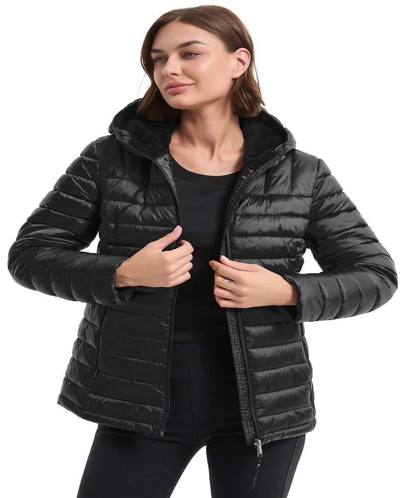 Hawke & Co. Women's Metallic Quilt Puffer Jacket