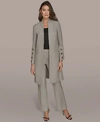 Donna Karan New York Womens Button Sleeve Jacket Straight Leg Mid Rise Pants