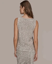 Donna Karan New York Women's Embellished Scoop Neck Tank Top