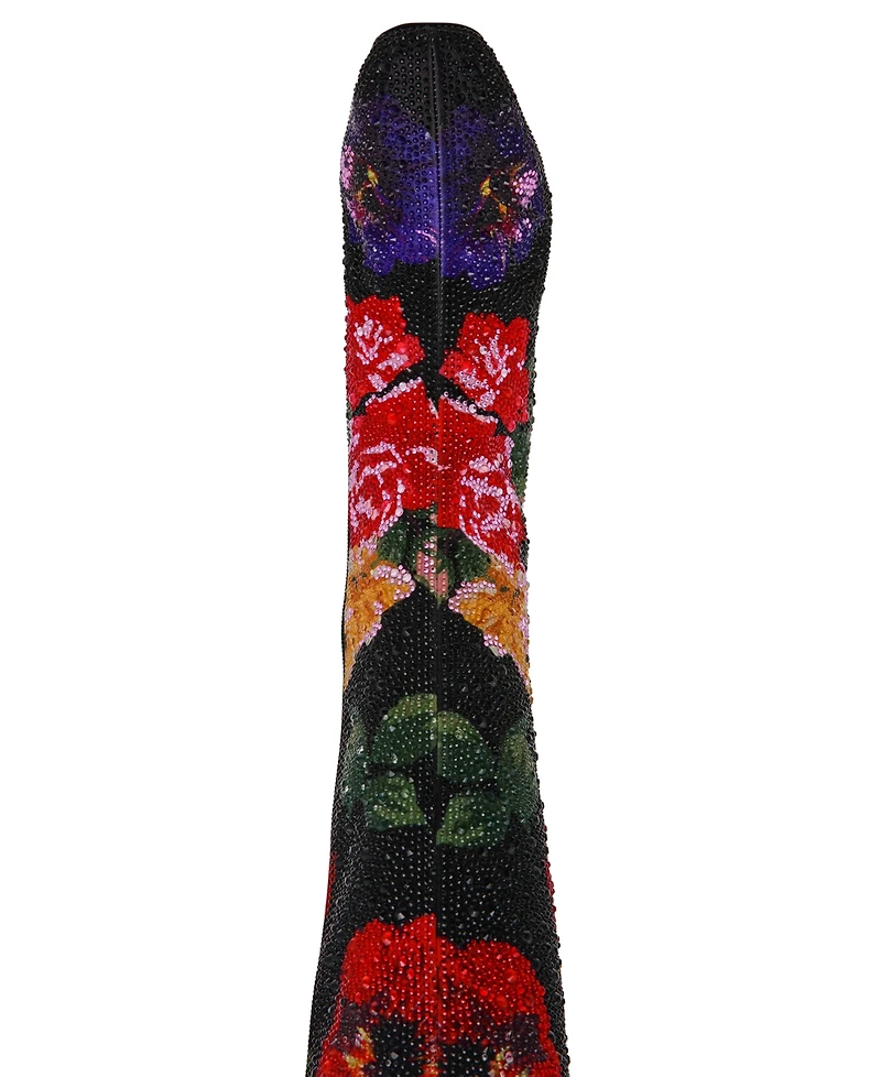 Betsey Johnson Women's Avon Rhinestone Block Heel Boots